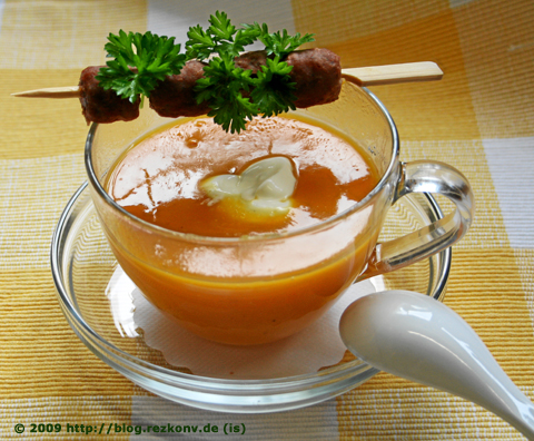 Kürbissuppe mit Merguez