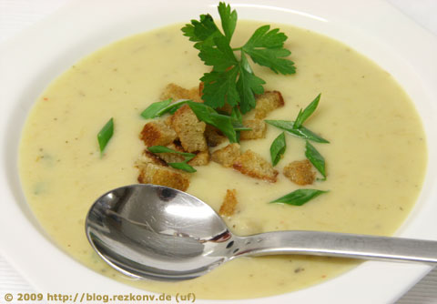Geröstete Kartoffel-Lauch-Suppe